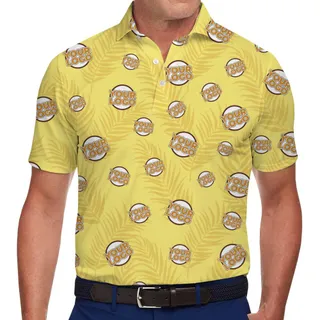 Bright Tropical Custom Polo Shirt with Logo Design