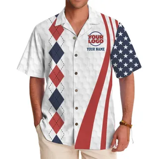 Bold American-Themed Hawaiian Shirt for Teams and Events