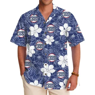 Personalized Hawaiian Shirt with Elegant White Floral Patterns