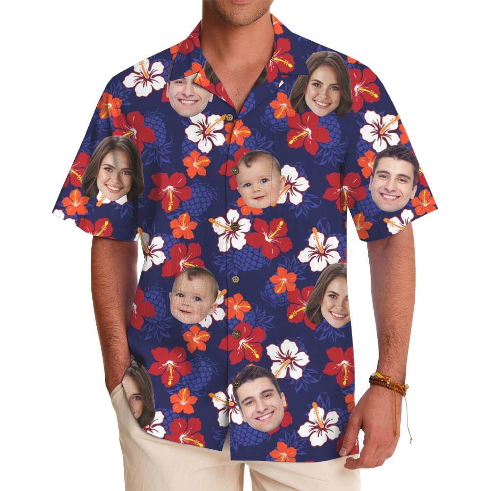 Personalized Face All Over Print Hawaiian Shirt With Preview - variant image 1