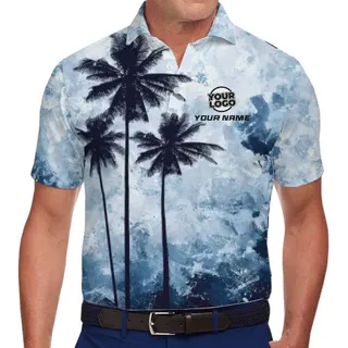 Company Branded Palm Tree Polo Shirt for Events