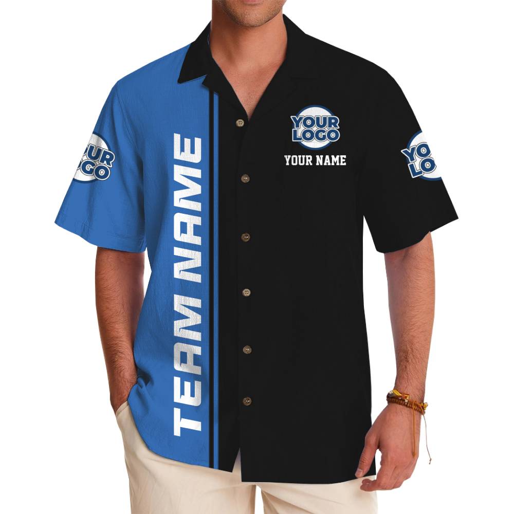 Bold Customized Team Hawaiian Shirt with Logo and Name - variant image 1