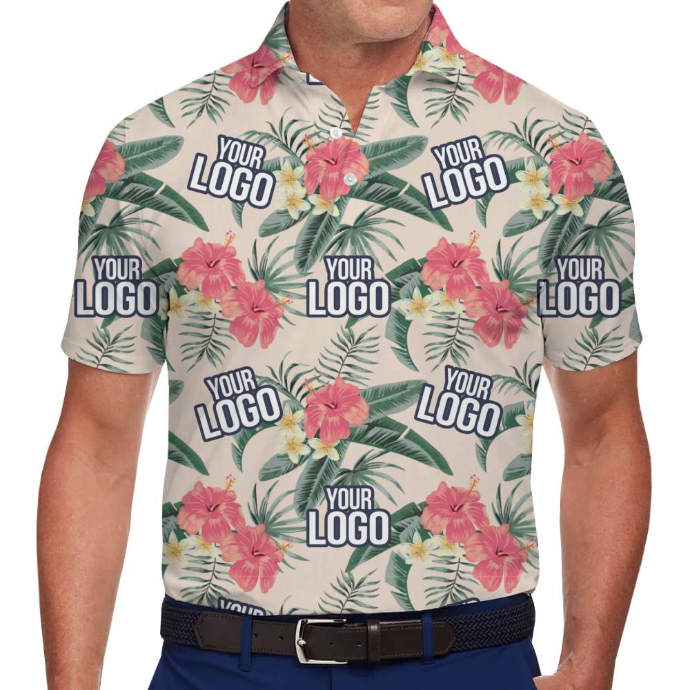 Tropical Bloom Collared Polo With Custom Logo - variant image 1