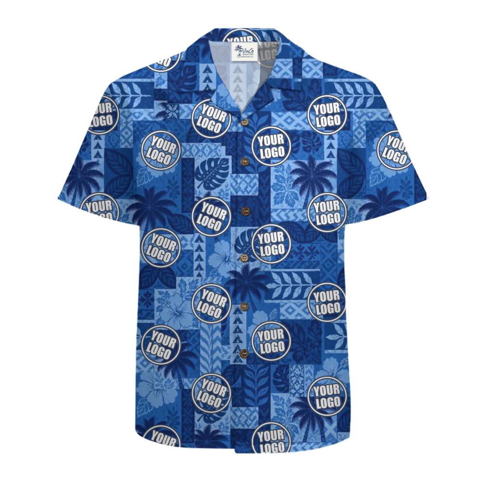 Custom Business Logo Print Aloha Shirt With Live Preview