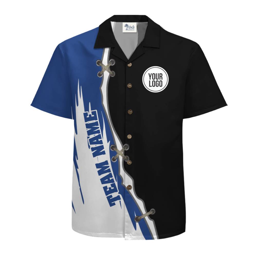 Custom Logo Split Color Button-Up Shirt With Name