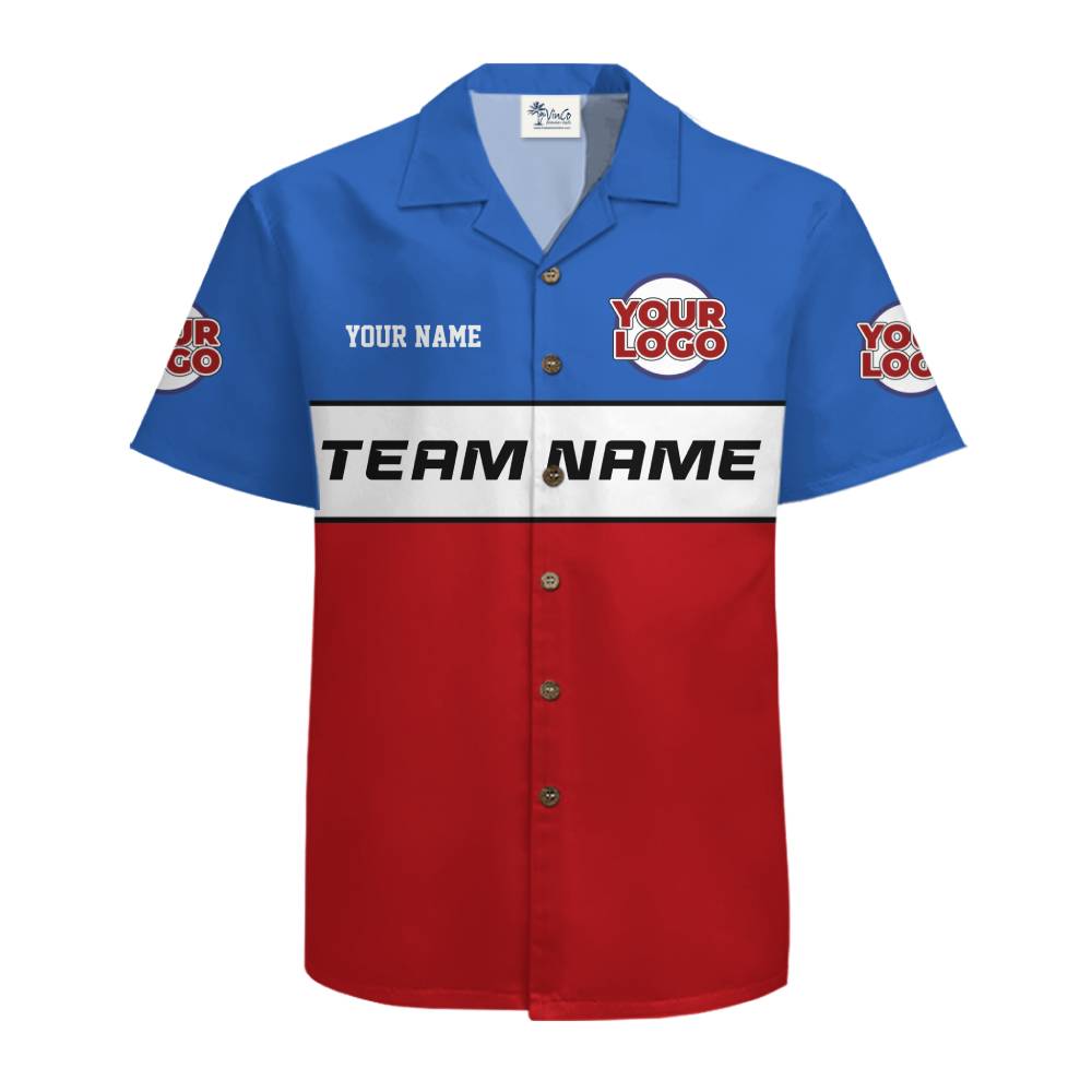 Personalized Logo and Team Name Button Up Shirt No Minimum