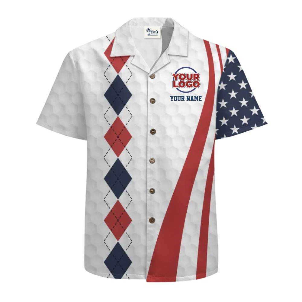 Bold American-Themed Hawaiian Shirt for Teams and Events