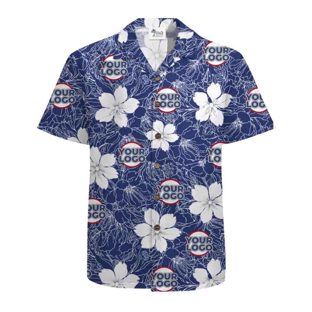 Personalized Hawaiian Shirt with Elegant White Floral Patterns
