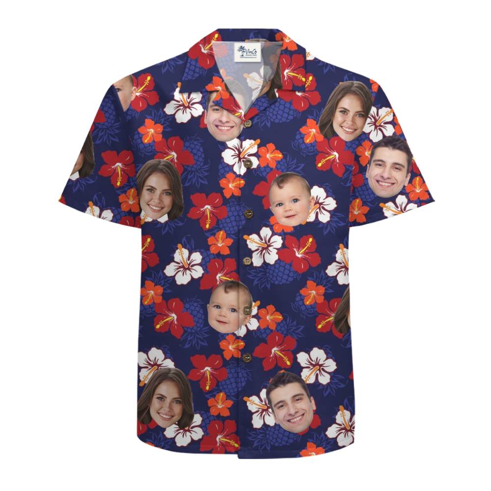 Personalized Face All Over Print Hawaiian Shirt With Preview