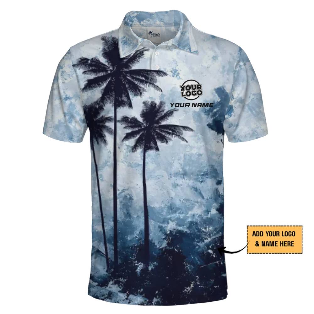 Company Branded Palm Tree Polo Shirt for Events