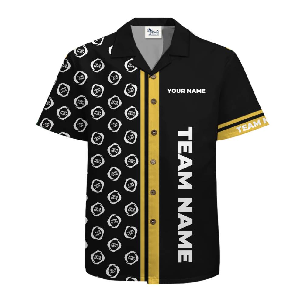 Custom Logo Vertical Name Panel Hawaiian Shirt