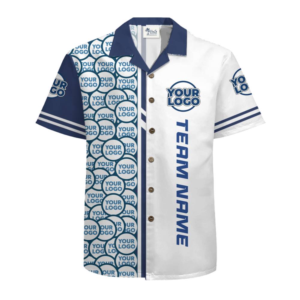 Bold Custom Logo and Slogan Hawaiian Shirt With Preview