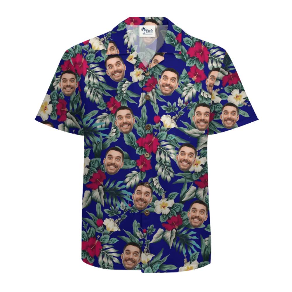 Funny Custom Face Hawaiian Shirt with Live Preview