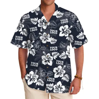 Personalized Hibiscus Floral Hawaiian Shirt With Your Logo