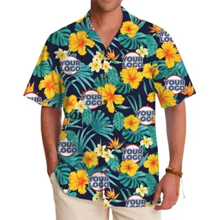 Corporate Luau Custom Logo Aloha Shirt With Preview