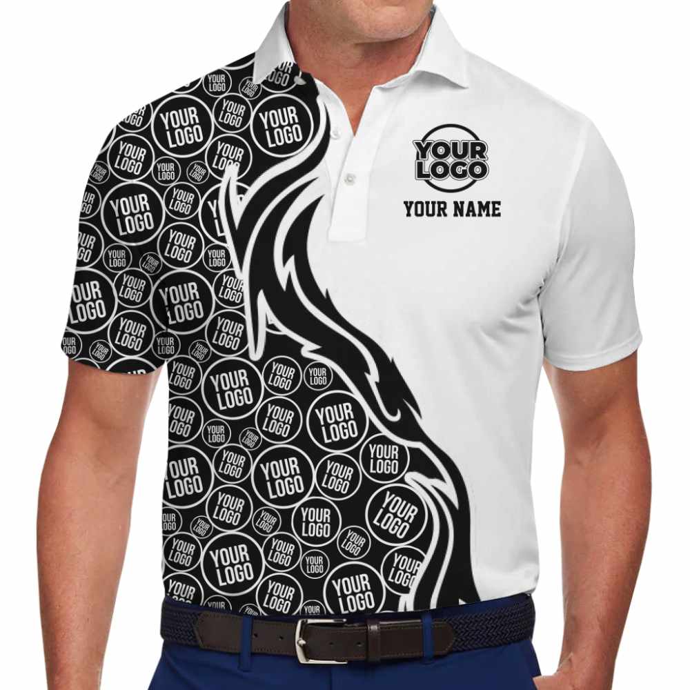 Modern Split-Design Polo Shirt with Personalized Company Logo - variant image 1