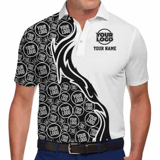 Modern Split-Design Polo Shirt with Personalized Company Logo