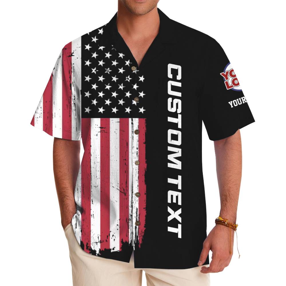 USA Pride Personalized Hawaiian Shirt With Logo Text And Color - variant image 1