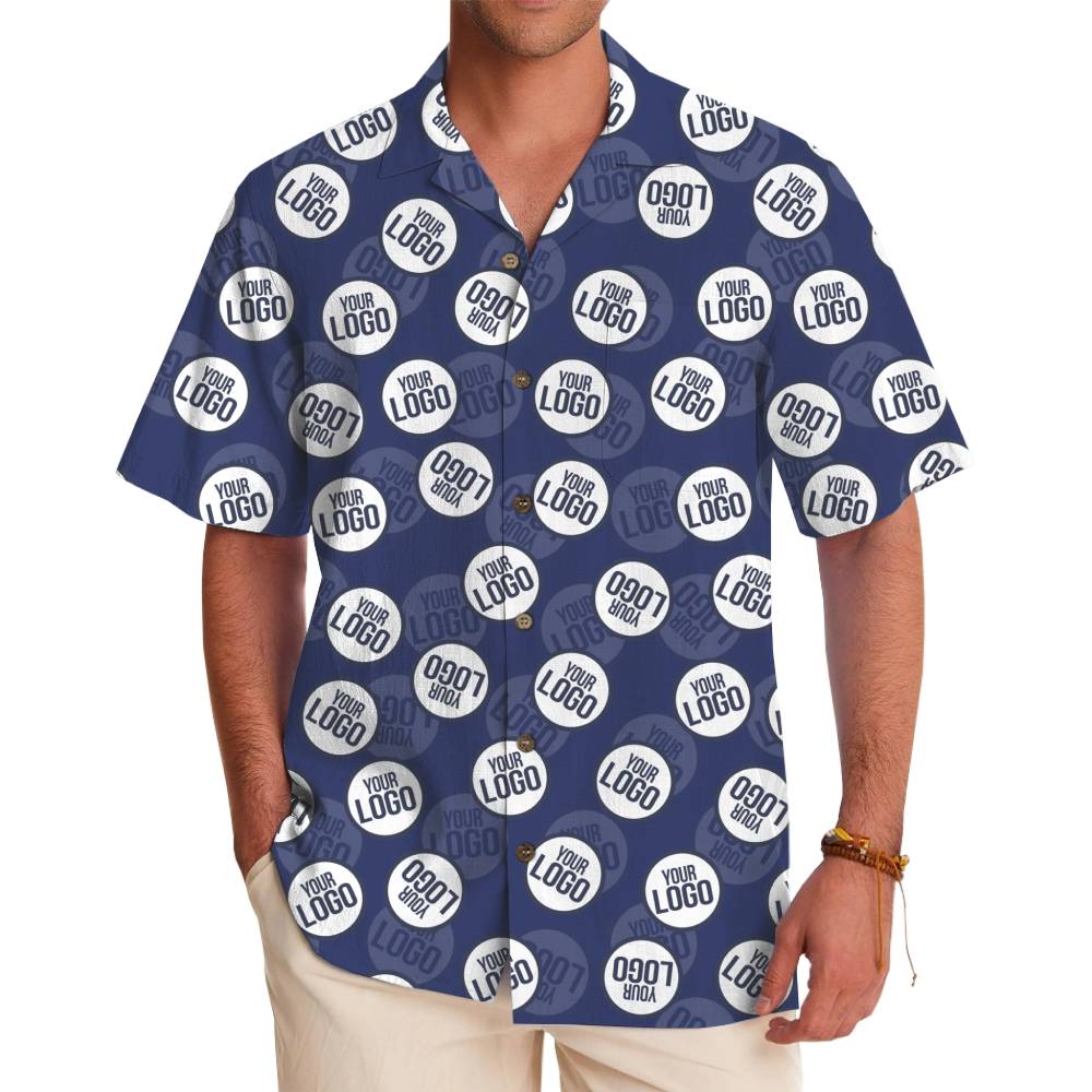 Personalized Logo Button Up Shirt Coconut Buttons - variant image 1
