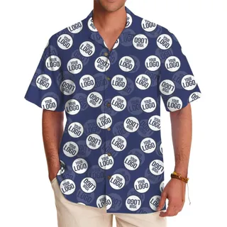 Personalized Logo Button Up Shirt Coconut Buttons