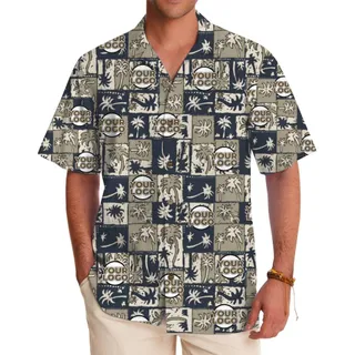 Stylish Patchwork Tropical Shirt with Custom Branding Options