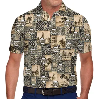 Custom Polo Shirt with Retro-Inspired Design and Logo Placement