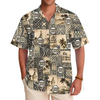 Custom Retro Hawaiian Shirt with Vintage Patterns and Logo Placement
