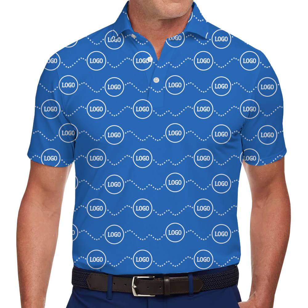 Professional Custom Polo Shirt with All-Over Logo Design - variant image 1