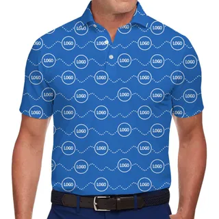 Professional Custom Polo Shirt with All-Over Logo Design
