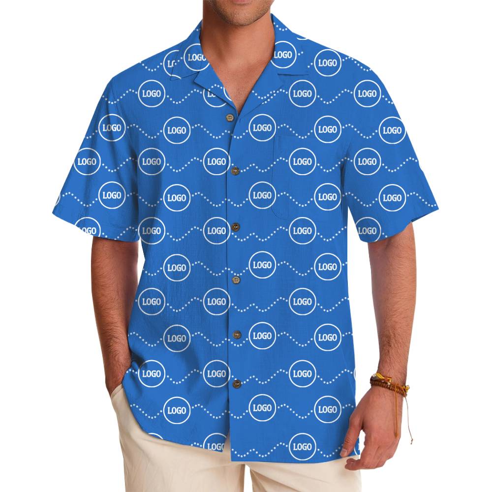 Minimalist Pattern Custom Hawaiian Shirt with Company Logo - variant image 1