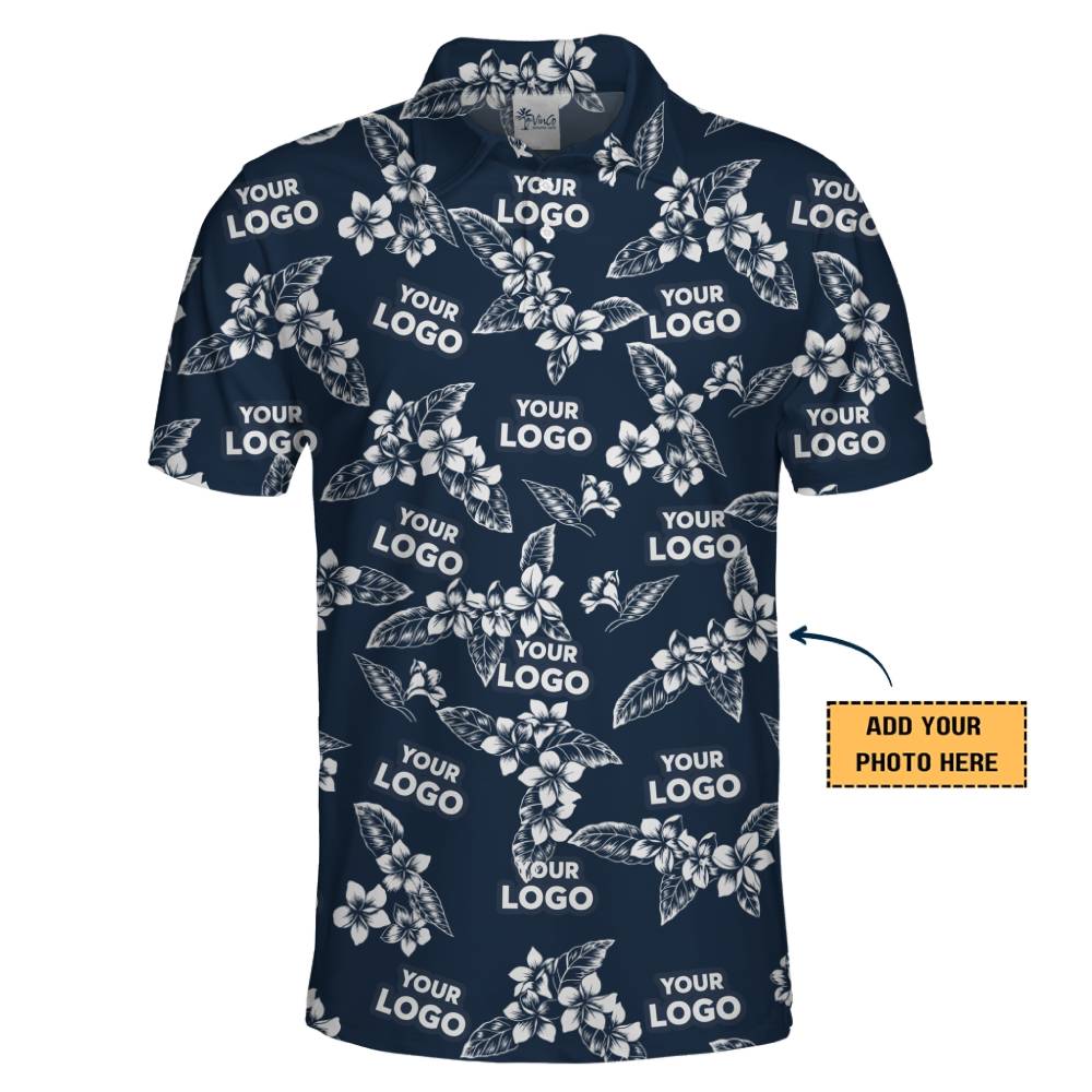 Personalized Floral Print Polo With Your Own Logo