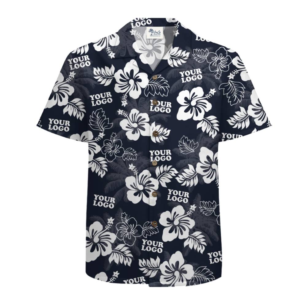 Personalized Hibiscus Floral Hawaiian Shirt With Your Logo