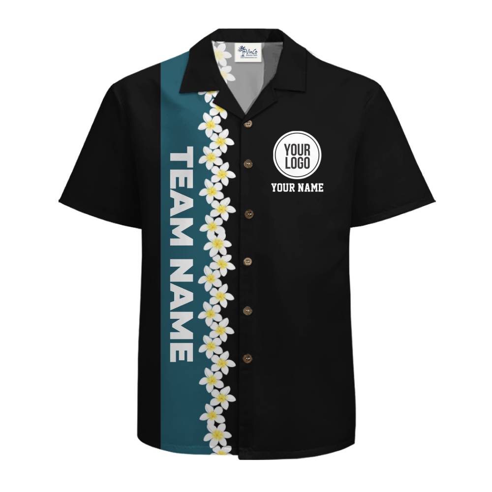 Plumeria Custom Team And Logo Button Up Shirt