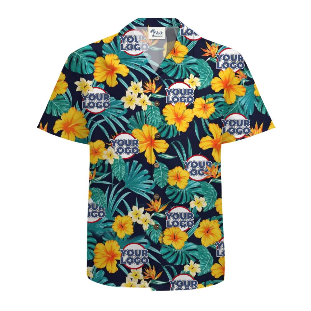 Corporate Luau Custom Logo Aloha Shirt With Preview