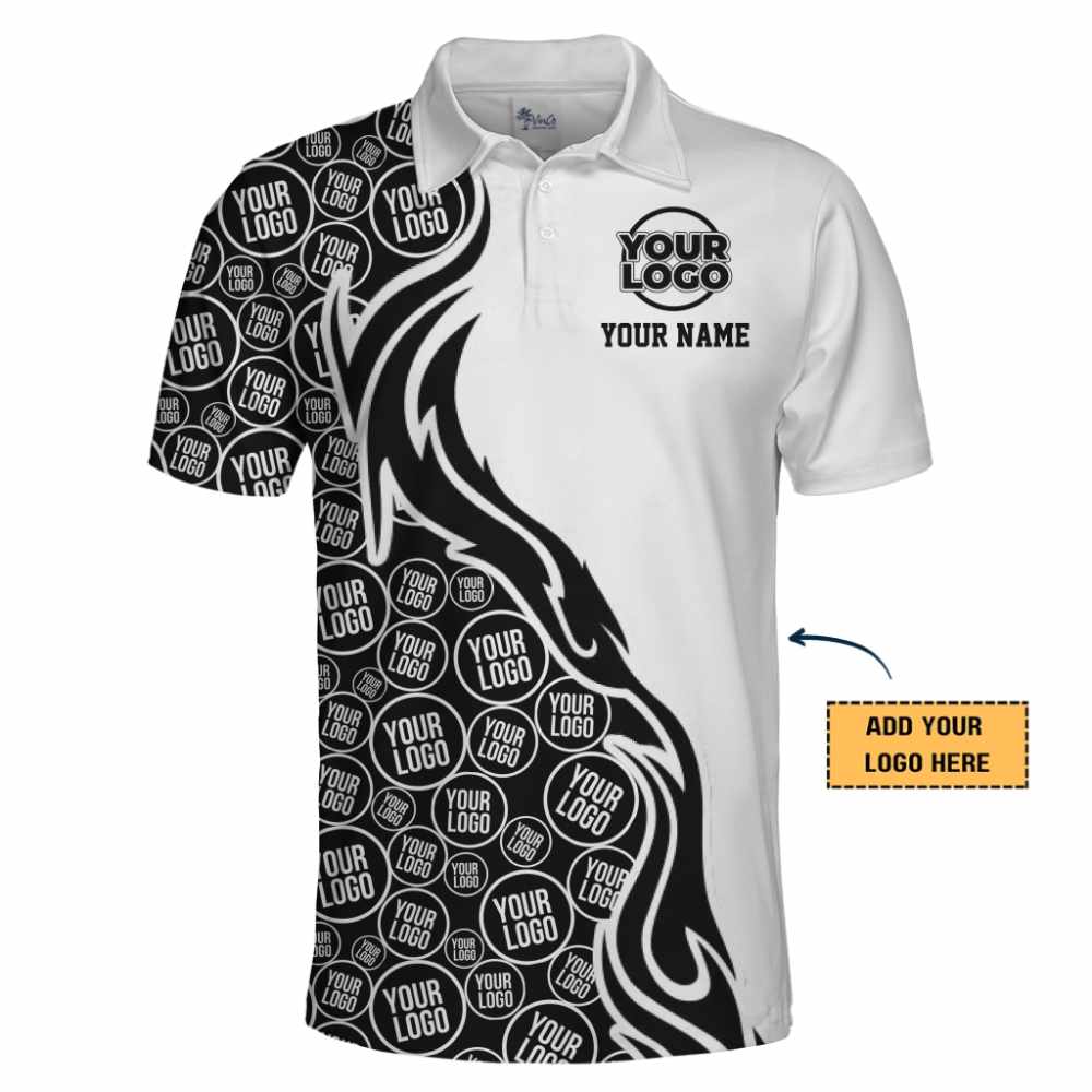 Modern Split-Design Polo Shirt with Personalized Company Logo