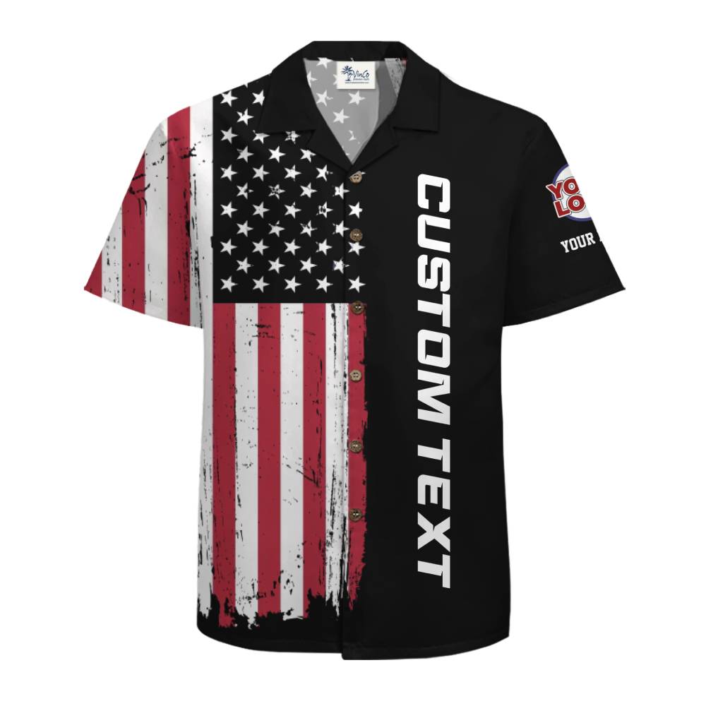 USA Pride Personalized Hawaiian Shirt With Logo Text And Color