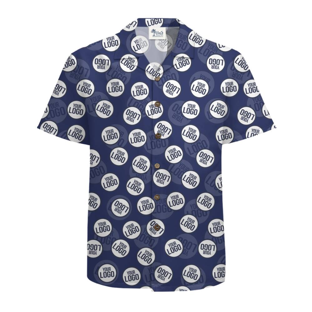 Personalized Logo Button Up Shirt Coconut Buttons