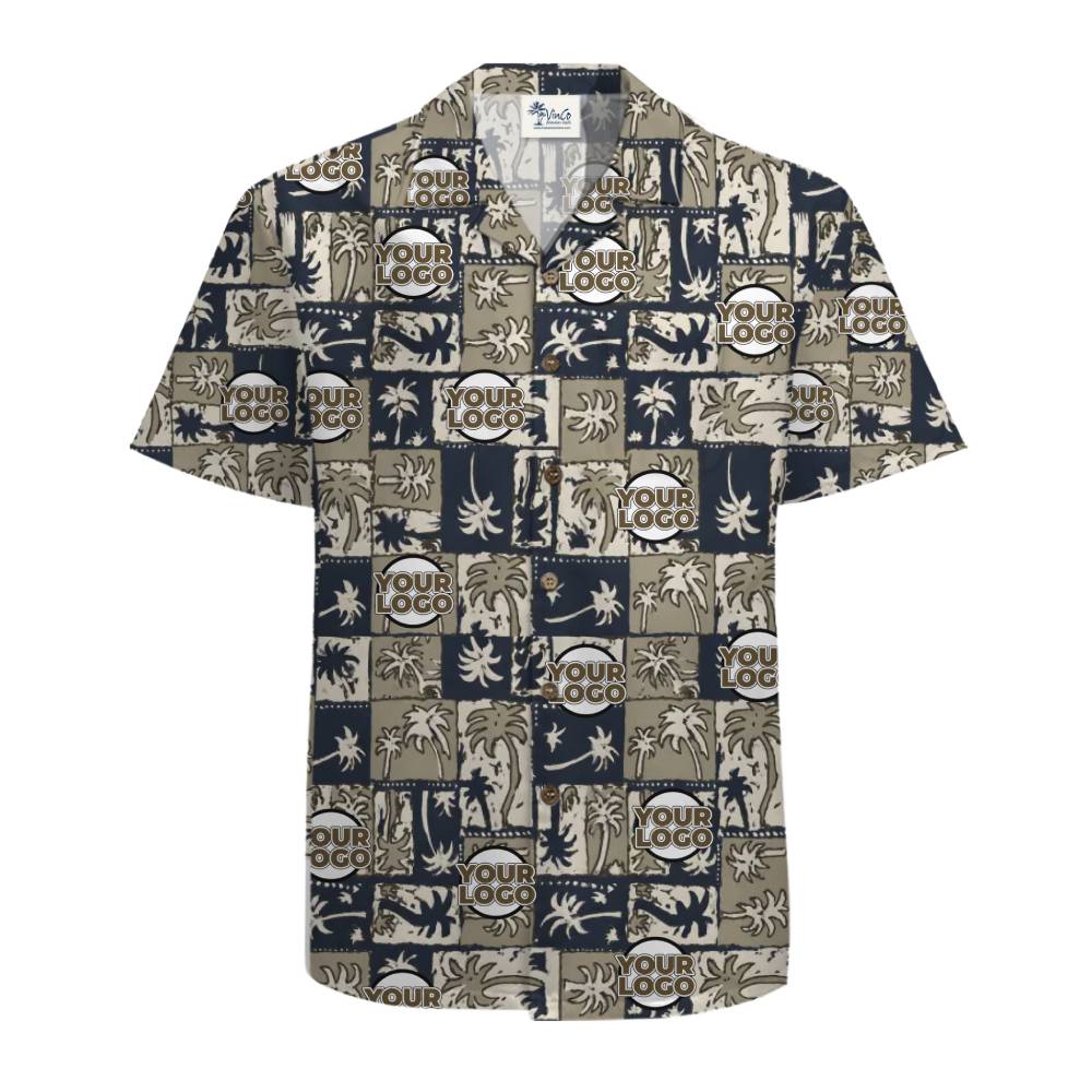Stylish Patchwork Tropical Shirt with Custom Branding Options