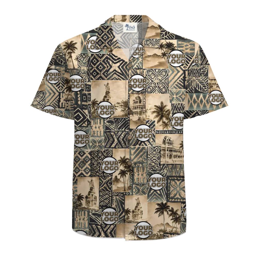 Custom Retro Hawaiian Shirt with Vintage Patterns and Logo Placement