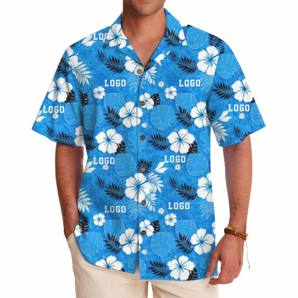 Tropical Hawaiian Shirt with Custom Logo and Vibrant Floral Design - variant image 1
