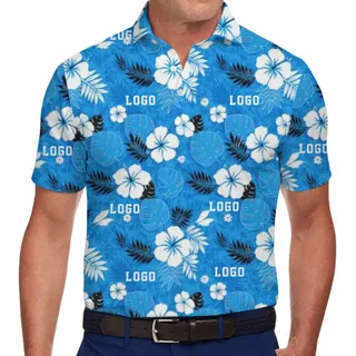 Stylish Custom Logo Polo Shirt with Tropical Inspired Florals