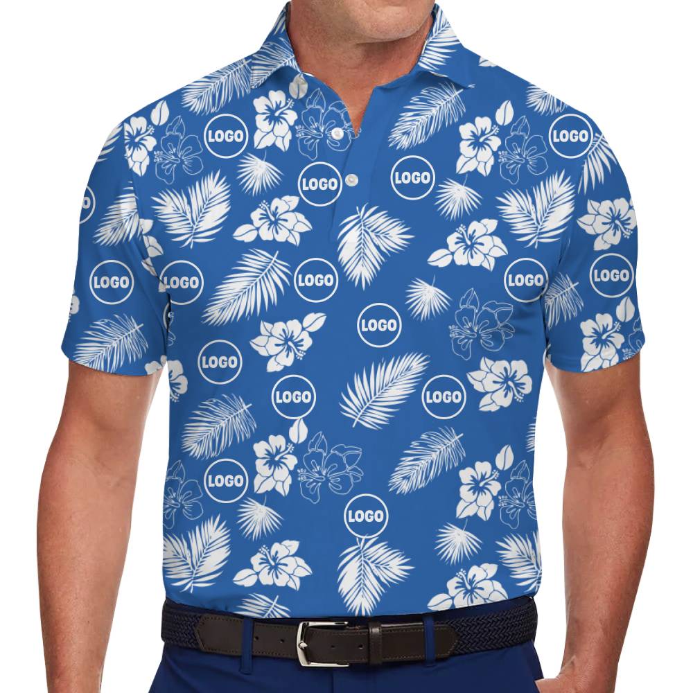 Custom Tropical Paradise Polo Shirt with Logo Live Preview - variant image 1