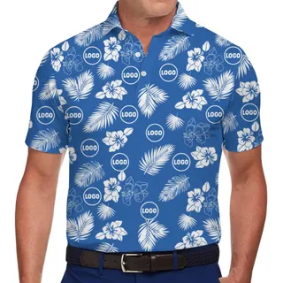 Custom Tropical Paradise Polo Shirt with Logo Live Preview