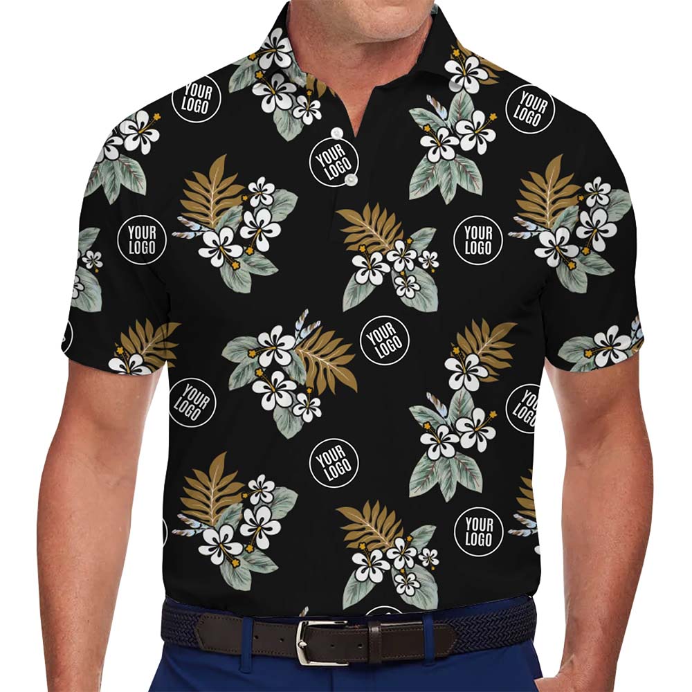 Custom Logo Island Bloom Collared Shirt With Live Preview - variant image 1