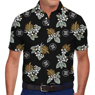 Custom Logo Island Bloom Collared Shirt With Live Preview