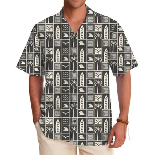 Stylish Beach Print Hawaiian Shirt with Custom Branding