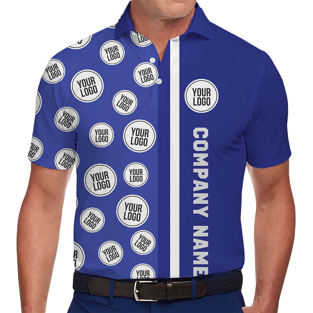Custom Logo Print Polo Shirt with Side Text Design - variant image 1