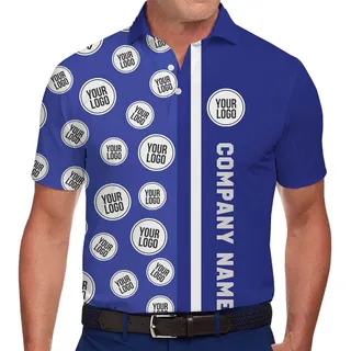 Custom Logo Print Polo Shirt with Side Text Design