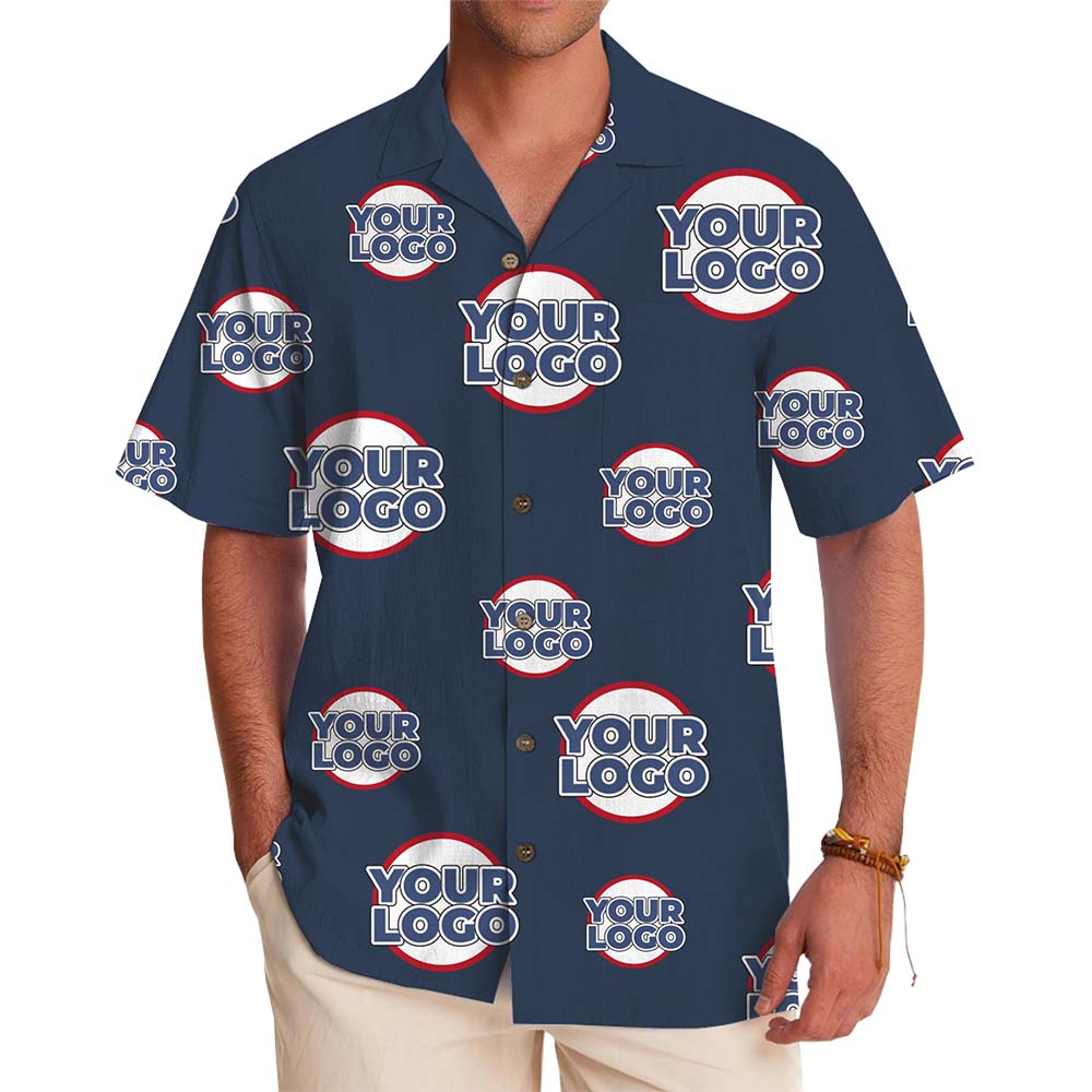 Big Logo All Over Custom Hawaiian Shirt With Live Preview - variant image 1