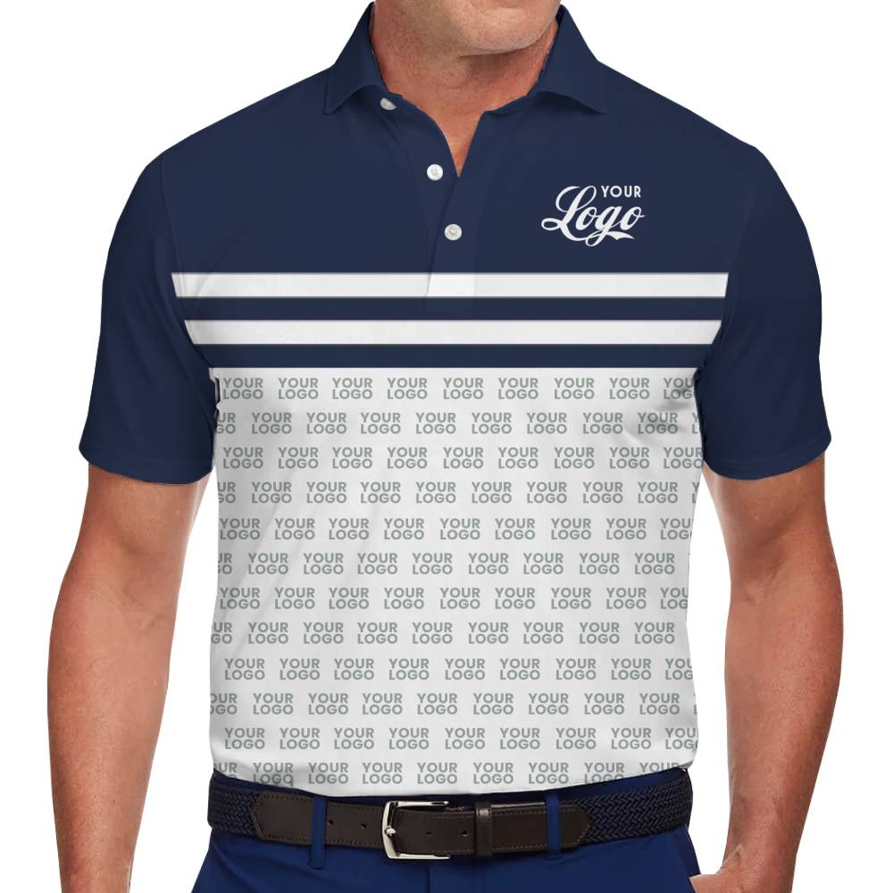 Custom Classic Polo with All-Over Logo Print Design - variant image 1